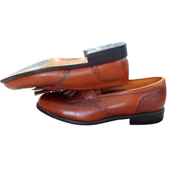 French Shriner Men\'s Brown Leather Milton Wingtip Kiltie Tassel Loafer main image 6